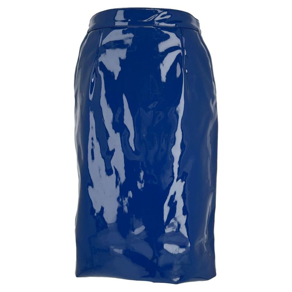 Marc by Marc Jacobs Midi Pencil Skirt in Blue Polyurethane